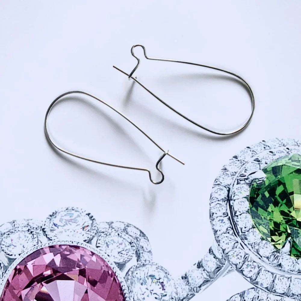 Luxury Simple Minimalist Women’s Sterling Silver Earrings 1.5 x 0.5 in